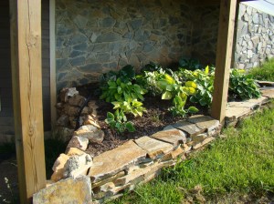 Dry stack raised flower bed, Floyd, VA